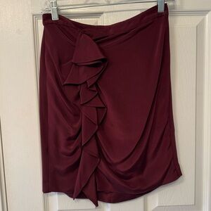 Rebecca Minkoff Ruffles 100% Silk Skirt in Burgundy ♥️ size 6